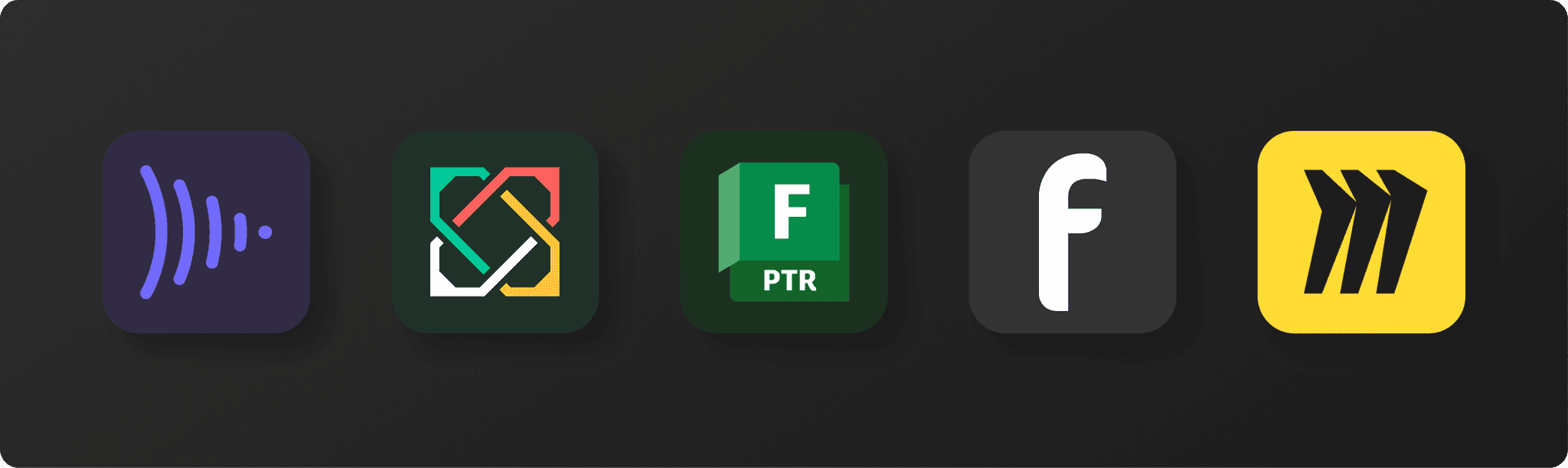 Logos of frame.io, SyncSketch, Autodesk Flow (Shotgrid), Ftrack, and Miro. 