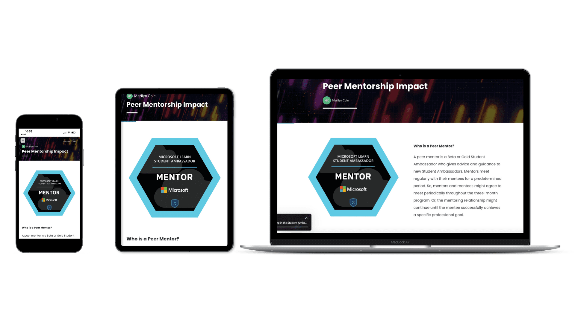 Phone, Tablet, and Laptop Demonstrating Responsive Sizing