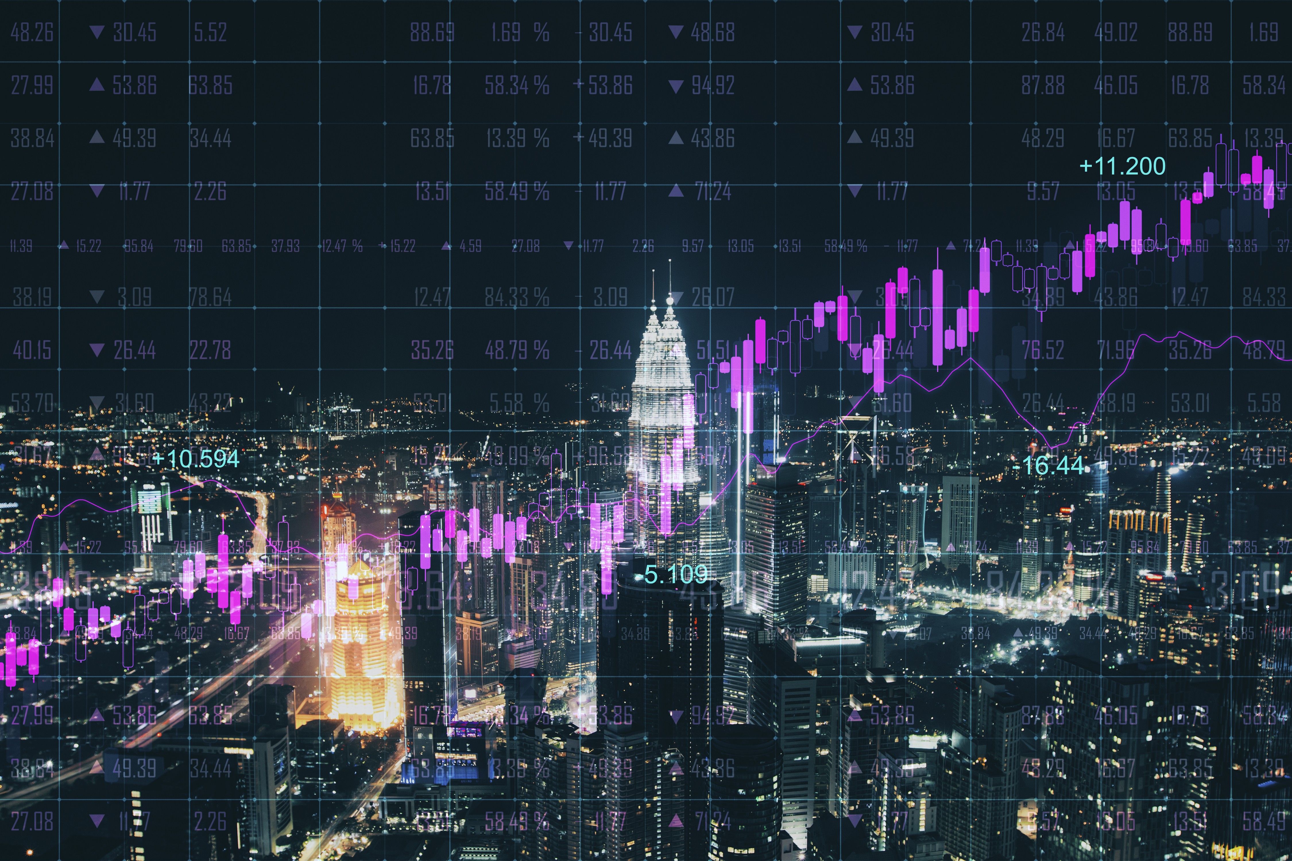 AI platform and person navigating on laptop with abstract AI overlay