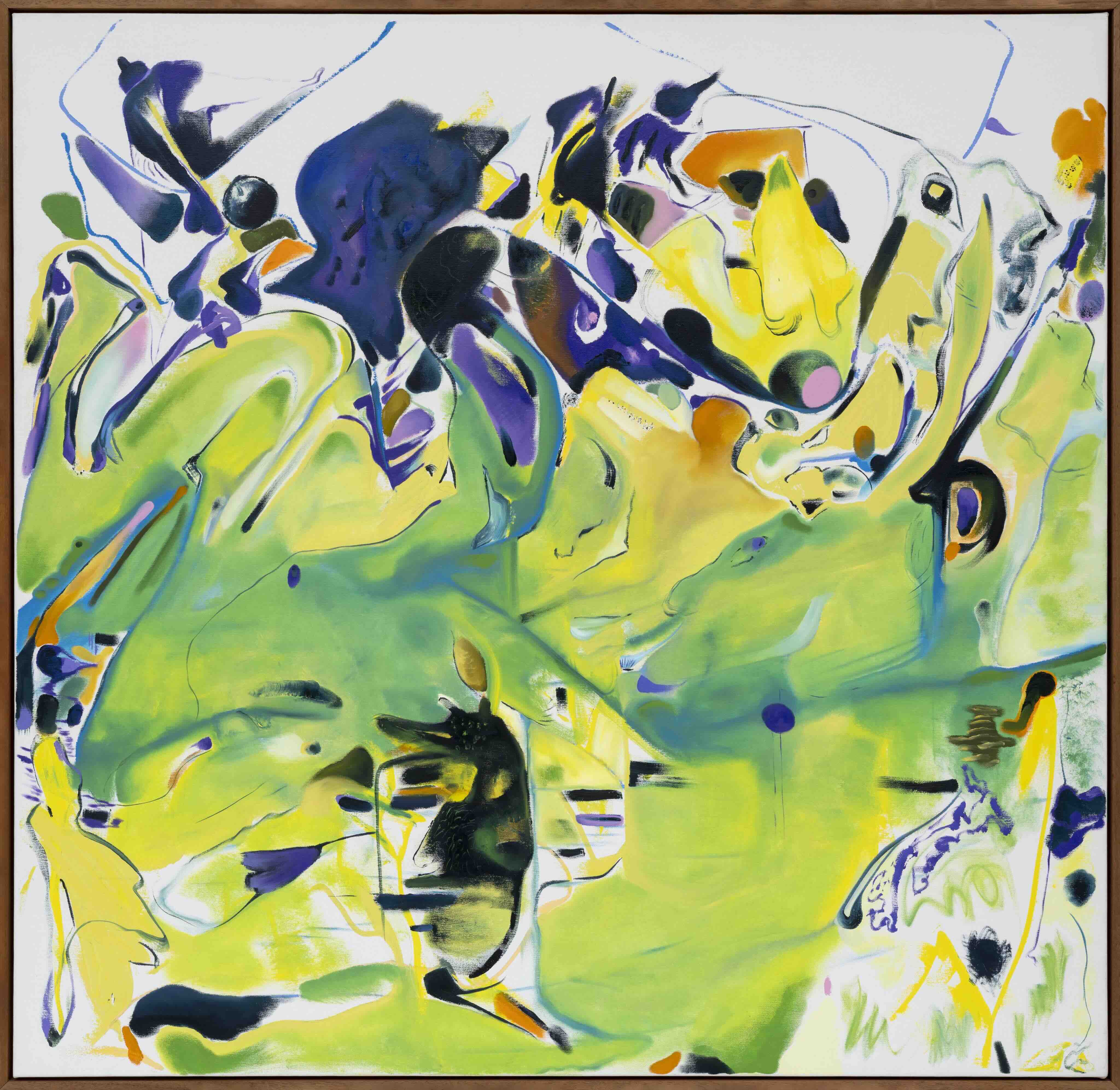 Bi’ erken matineydim (An early matinee, I was), 2026. Oil on canvas 58 x 60 inches (147.32 x 152.4 cm).