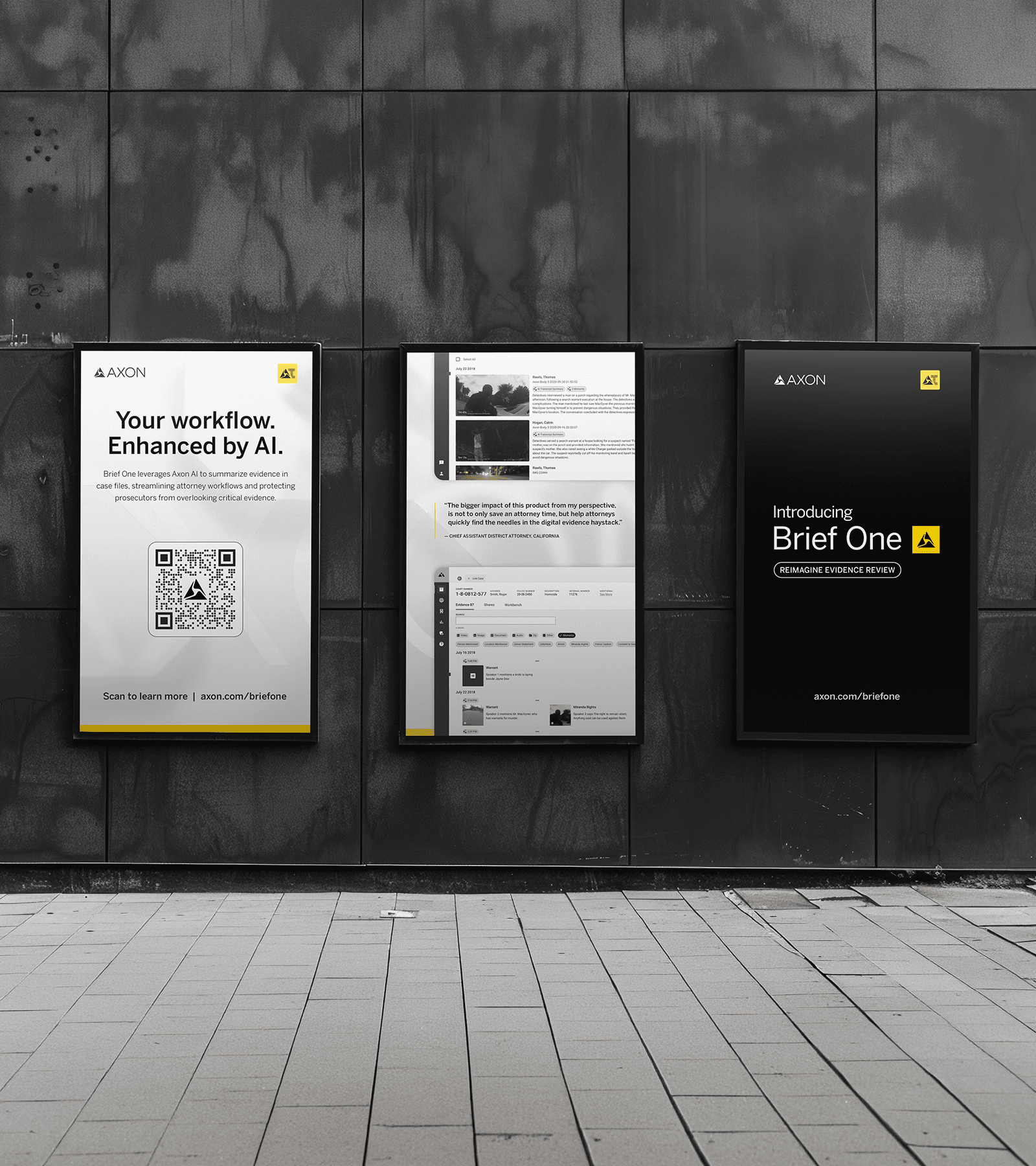 3-up posters advertising Brief One
