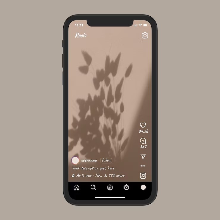 Instagram Reels interface showing video clips on a smartphone