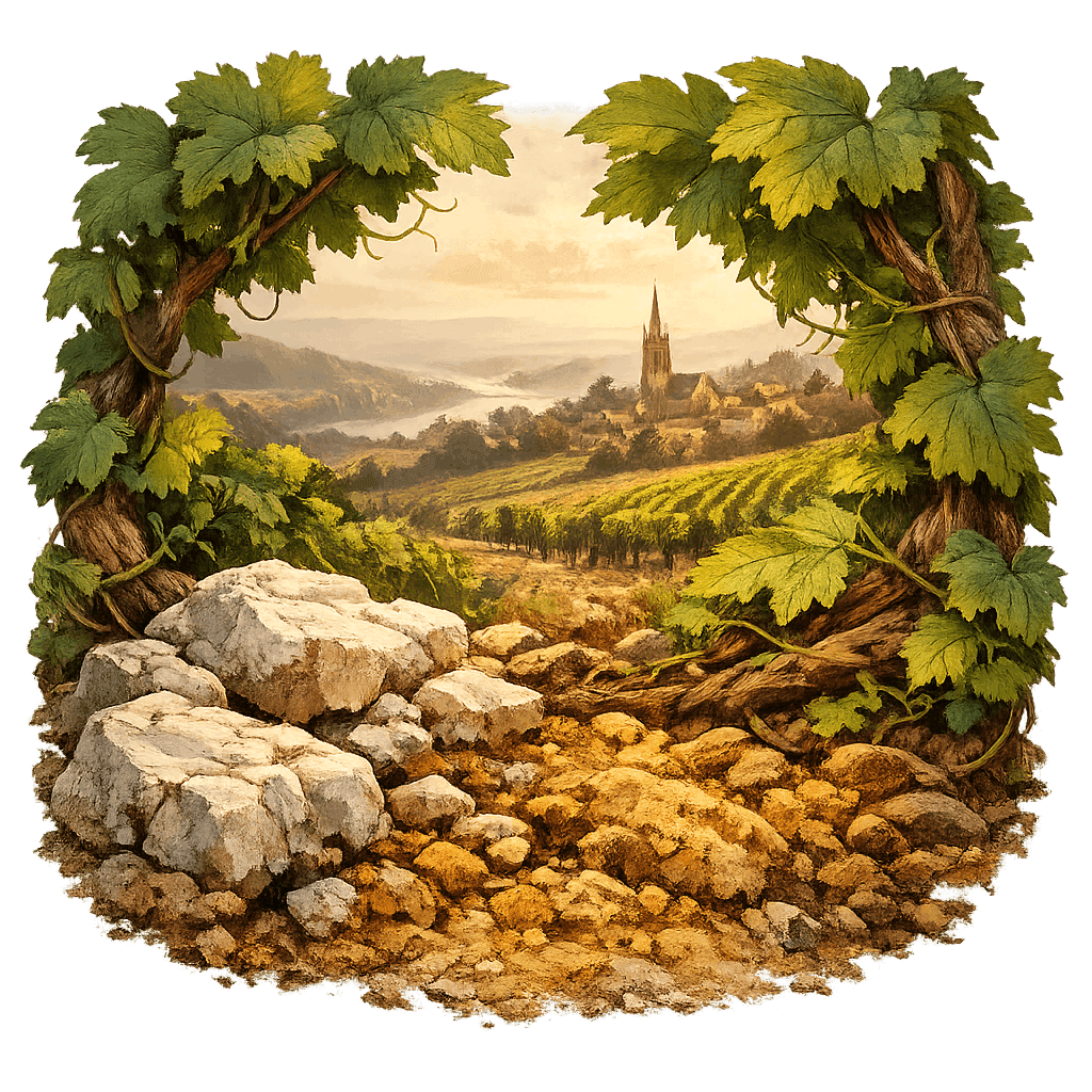 Detailed graphic of the Castillon wine region.