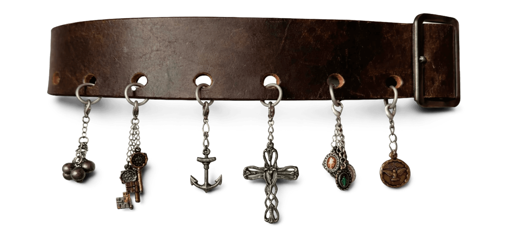 Brown Rosary Pendant Belt