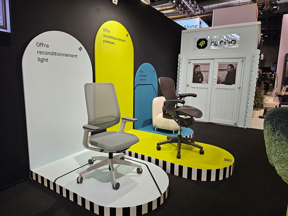 Stand salon workspace expo tertio meuble recyclés