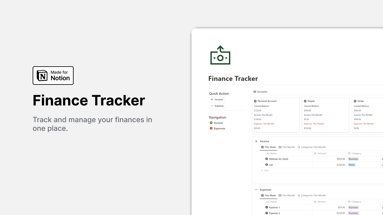 Notion Finance Tracker