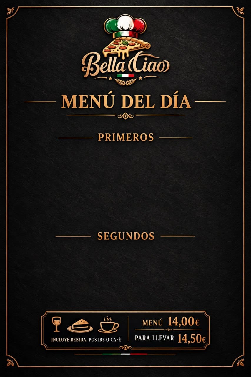 Menú del día de Bella Ciao