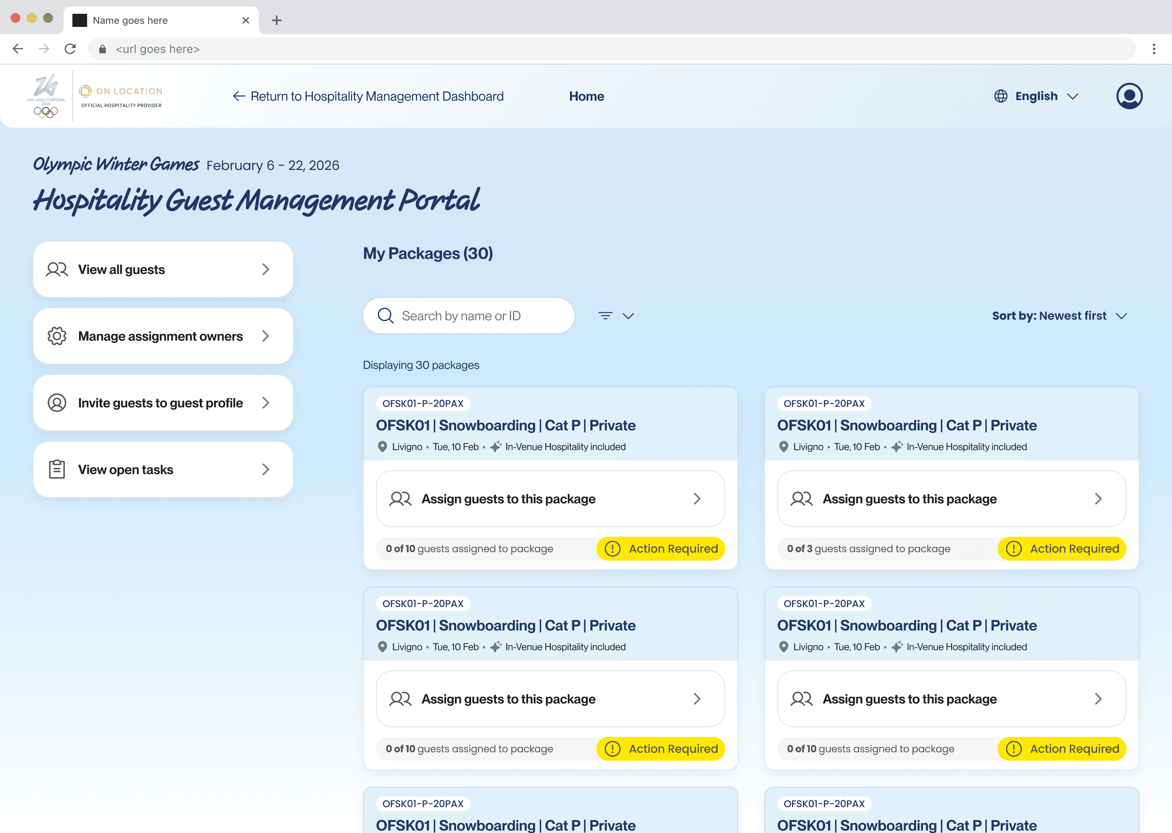 Early exploration of Guest Management homepage