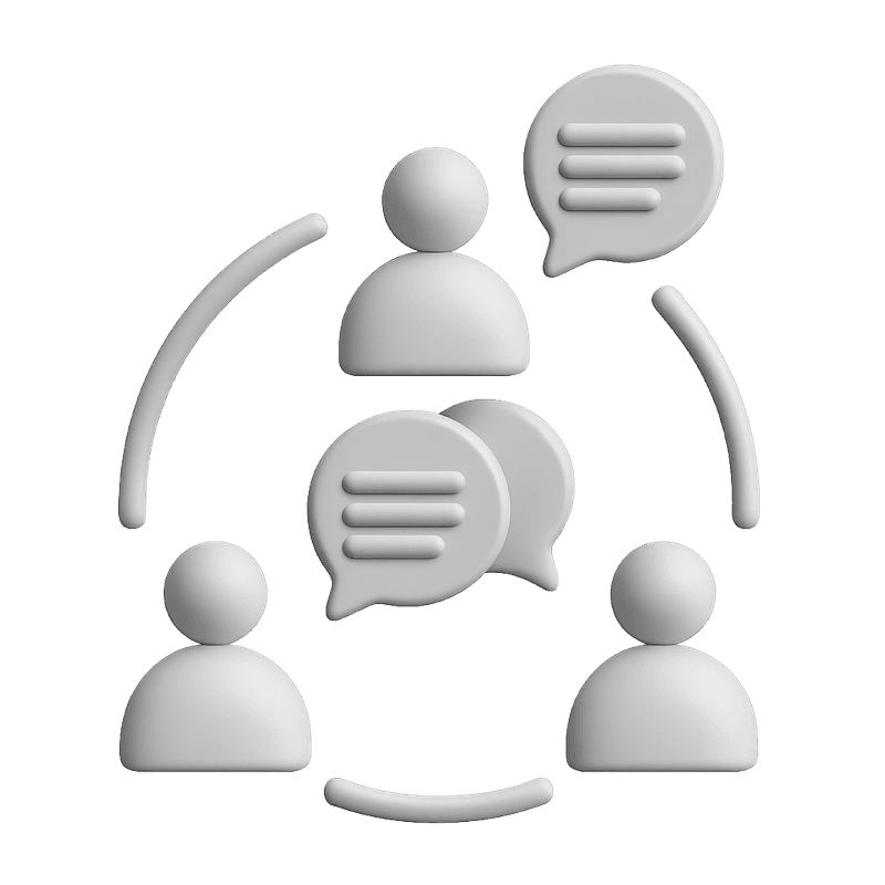 Icono de personas conectadas que ilustra el reporting automático y la comunicación directa.