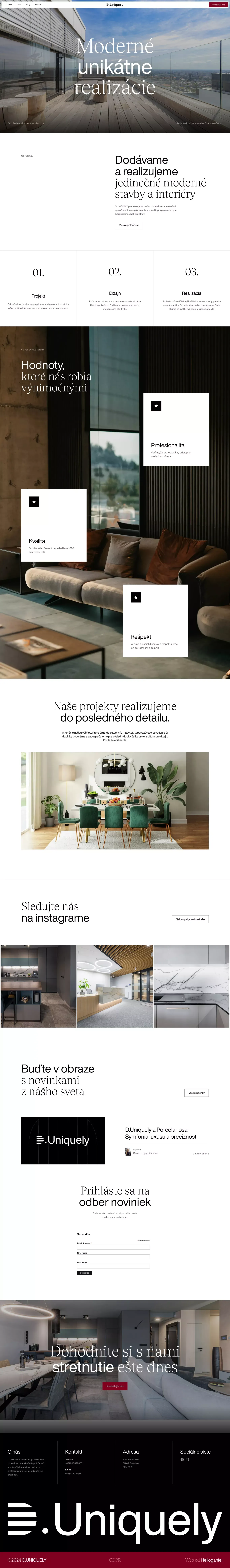 D.Uniquely portfolio page screenshot showcasing Architecture and Design design