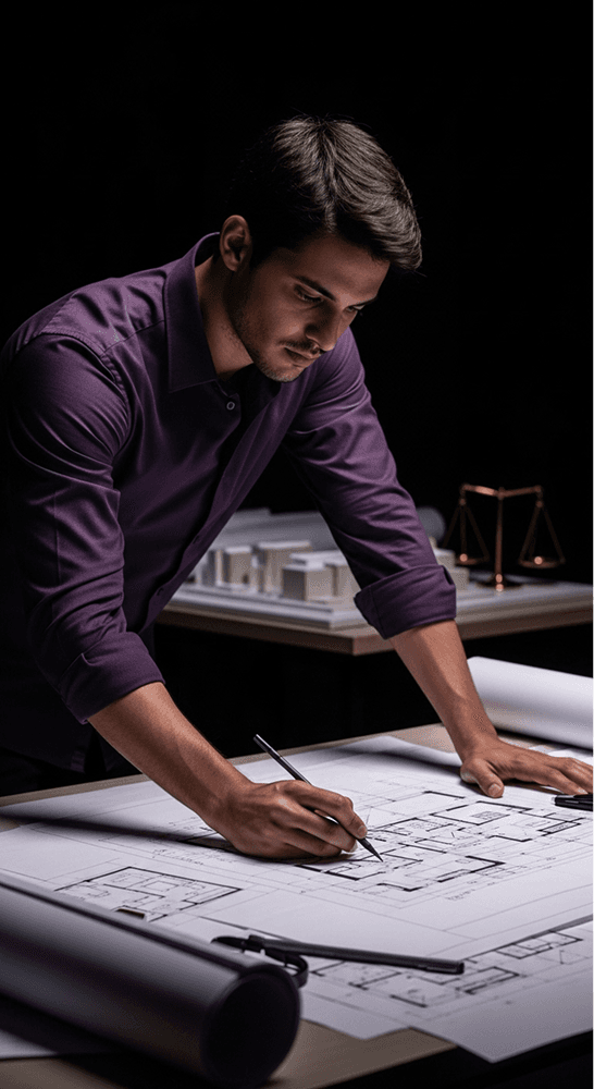 man writing on glass board