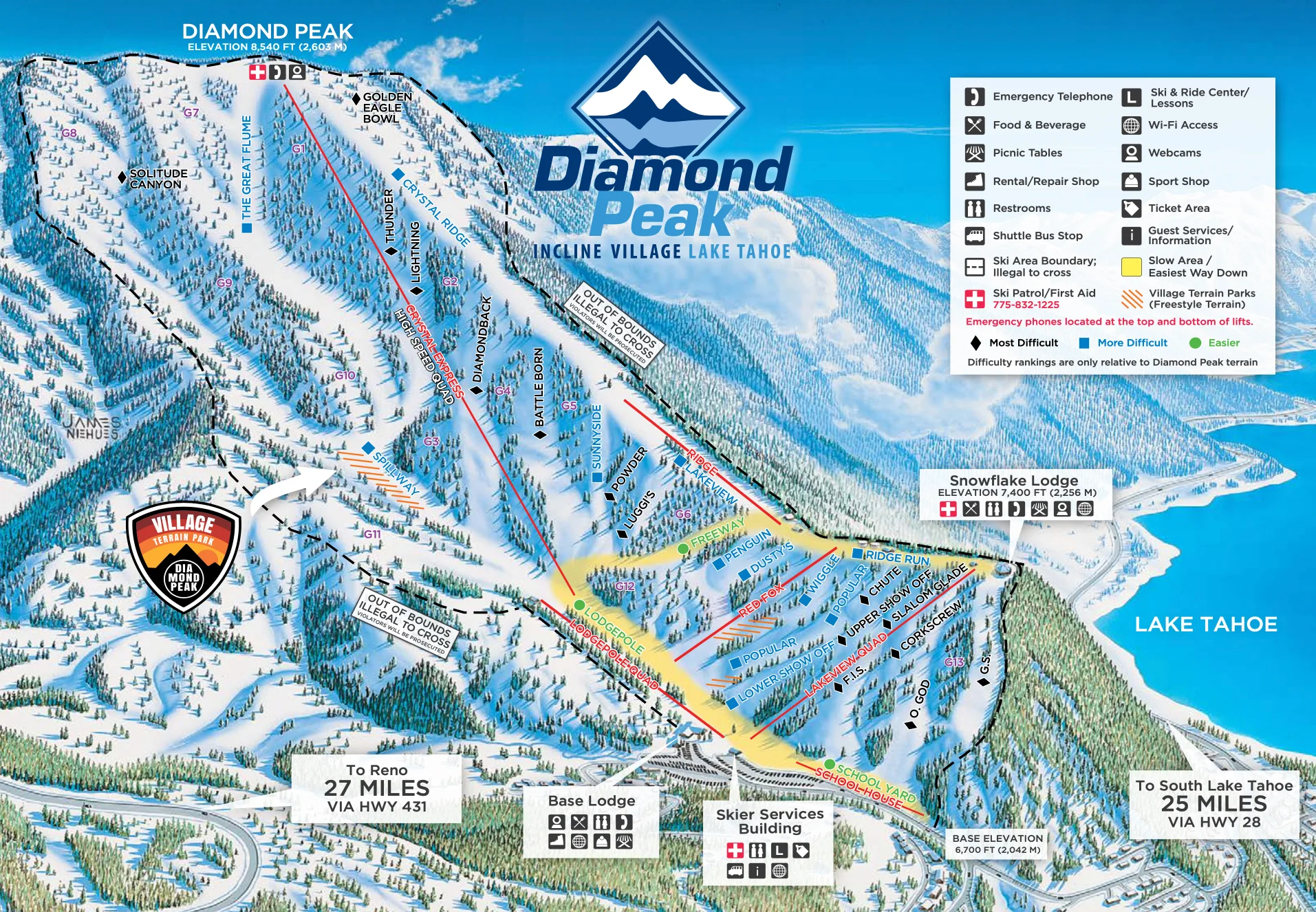 Diamond Peak Trail Map