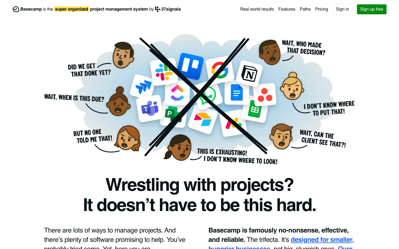 Basecamp екранна снимка