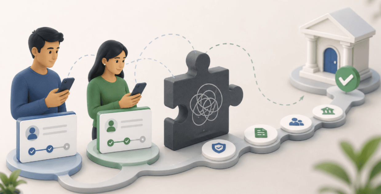 Illustration of user using interface
