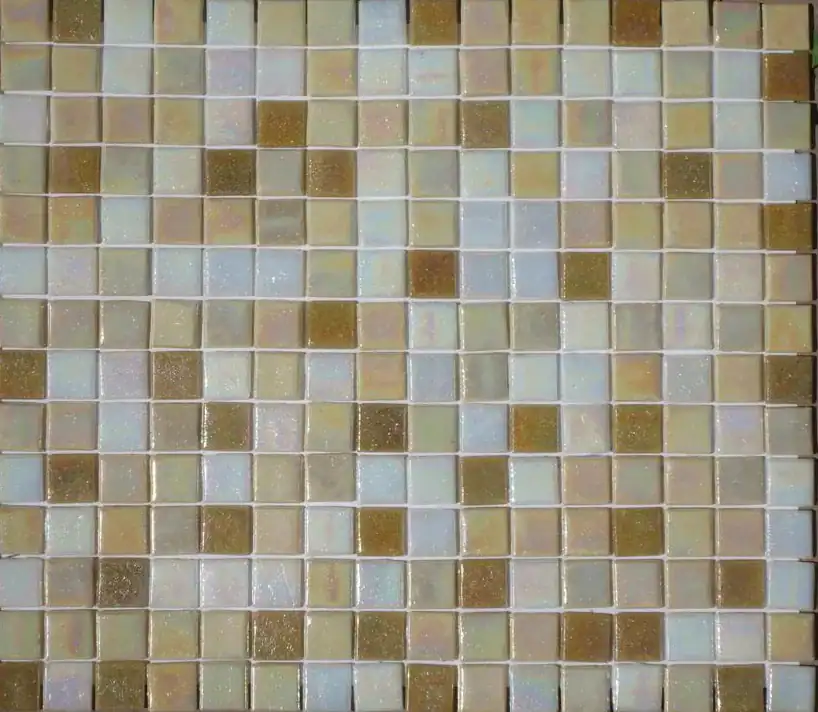 Warm blend of champagne, gold and olive glass tesserae — Mosaiclegs Art Studio