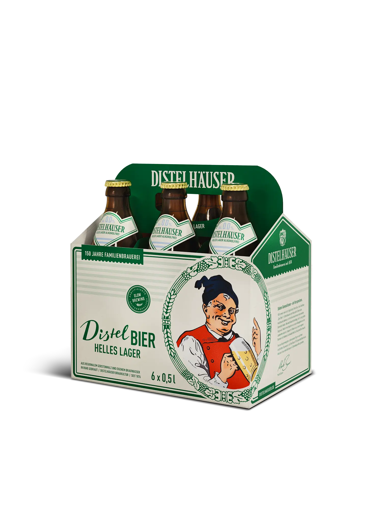 Sechserpack Distel Bier Helles Lager mit Flaschen