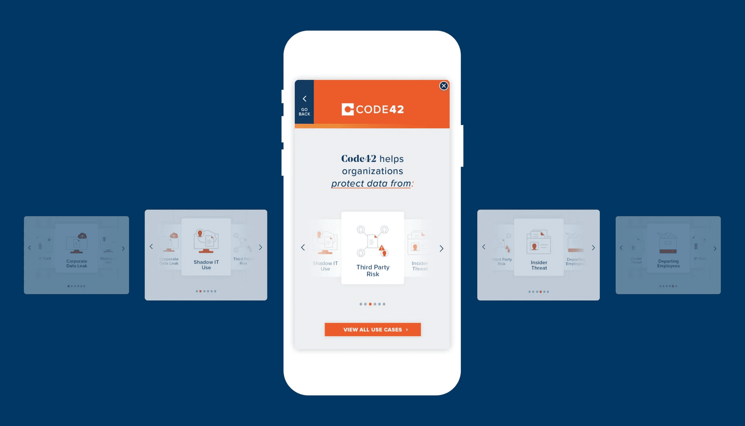 Mobile interface displays data security solutions - Code42 Alternatives