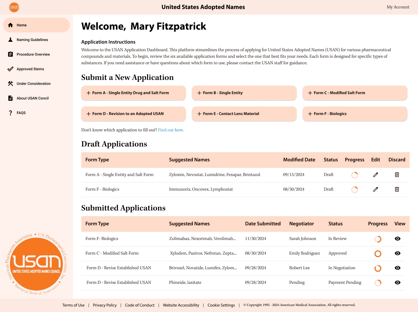 Applicant Dashboard