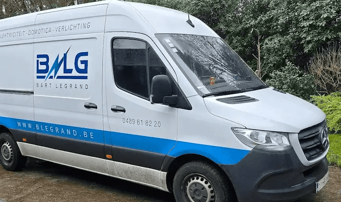 Kwootech bestelwagen gebruikt als elektricien Mechelen