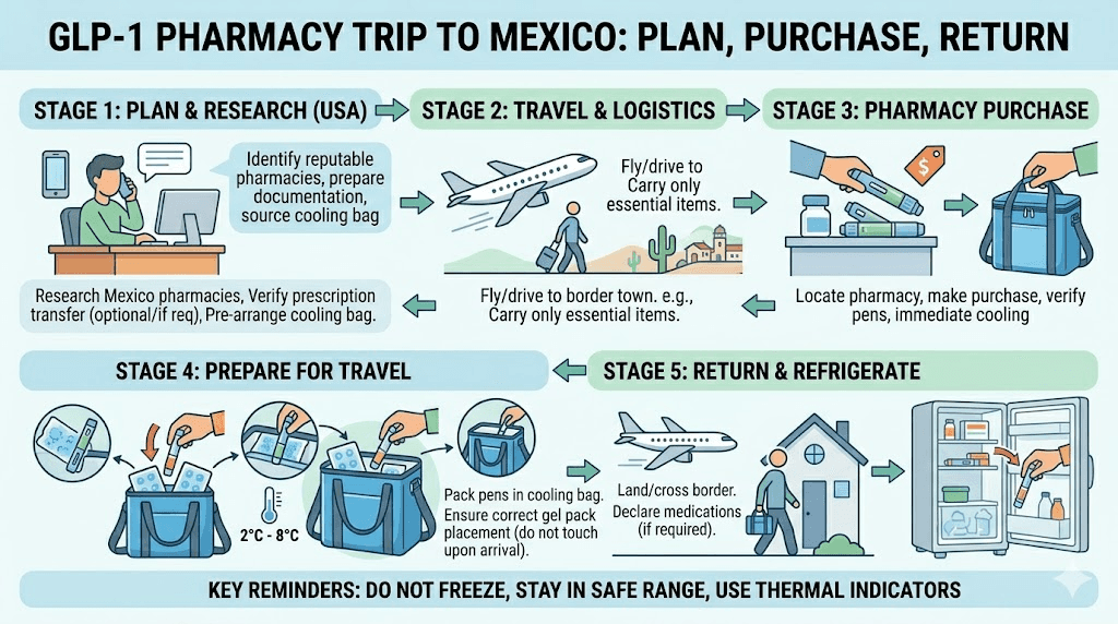 Step-by-step planning guide for a GLP-1 medication trip to Mexico