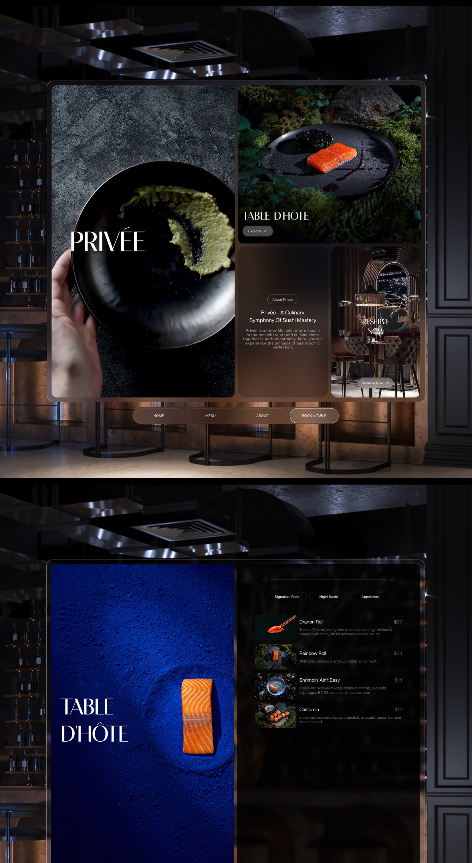 Privee - Framer Restaurant Template
