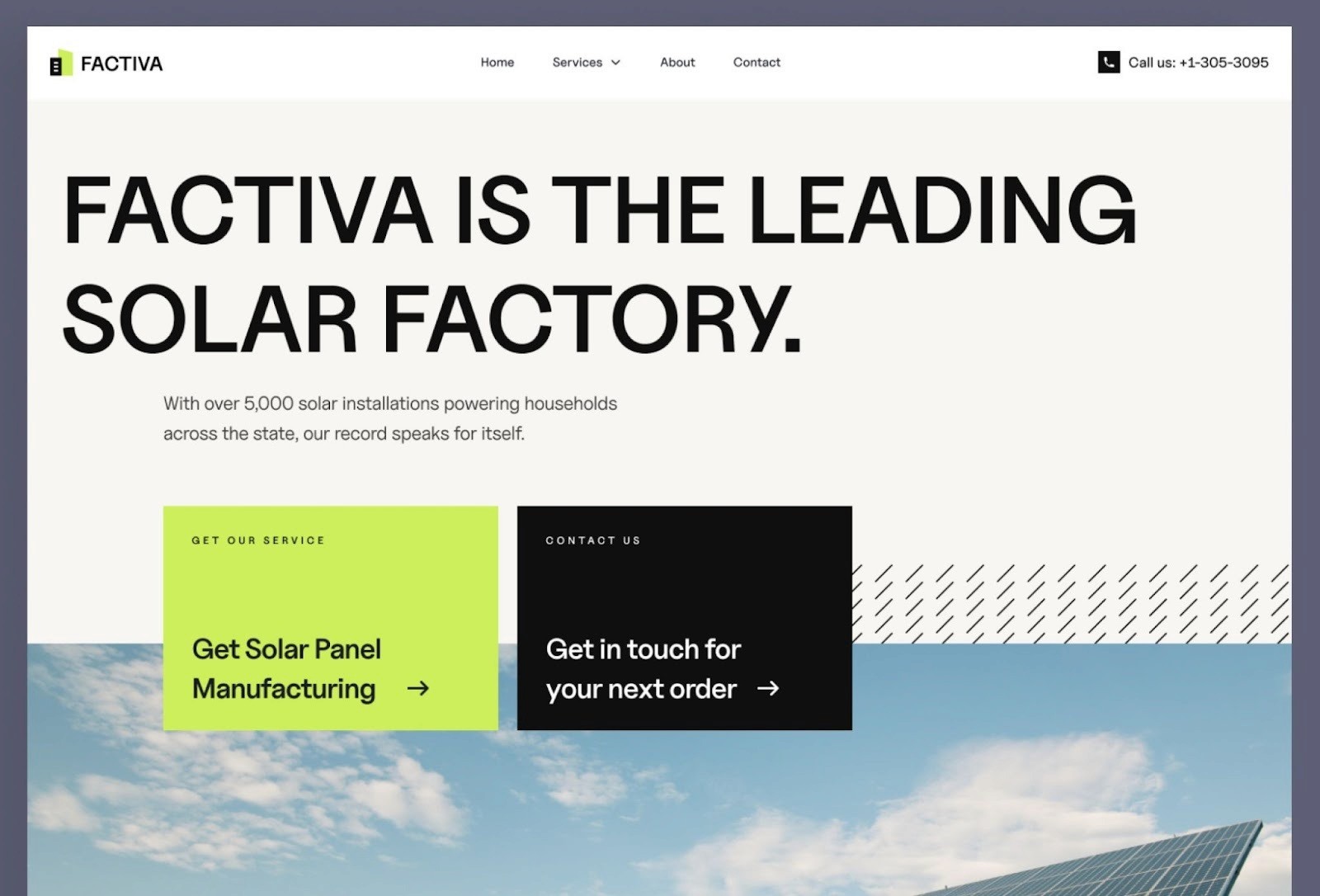 factiva industrial roofing and solar service framer template