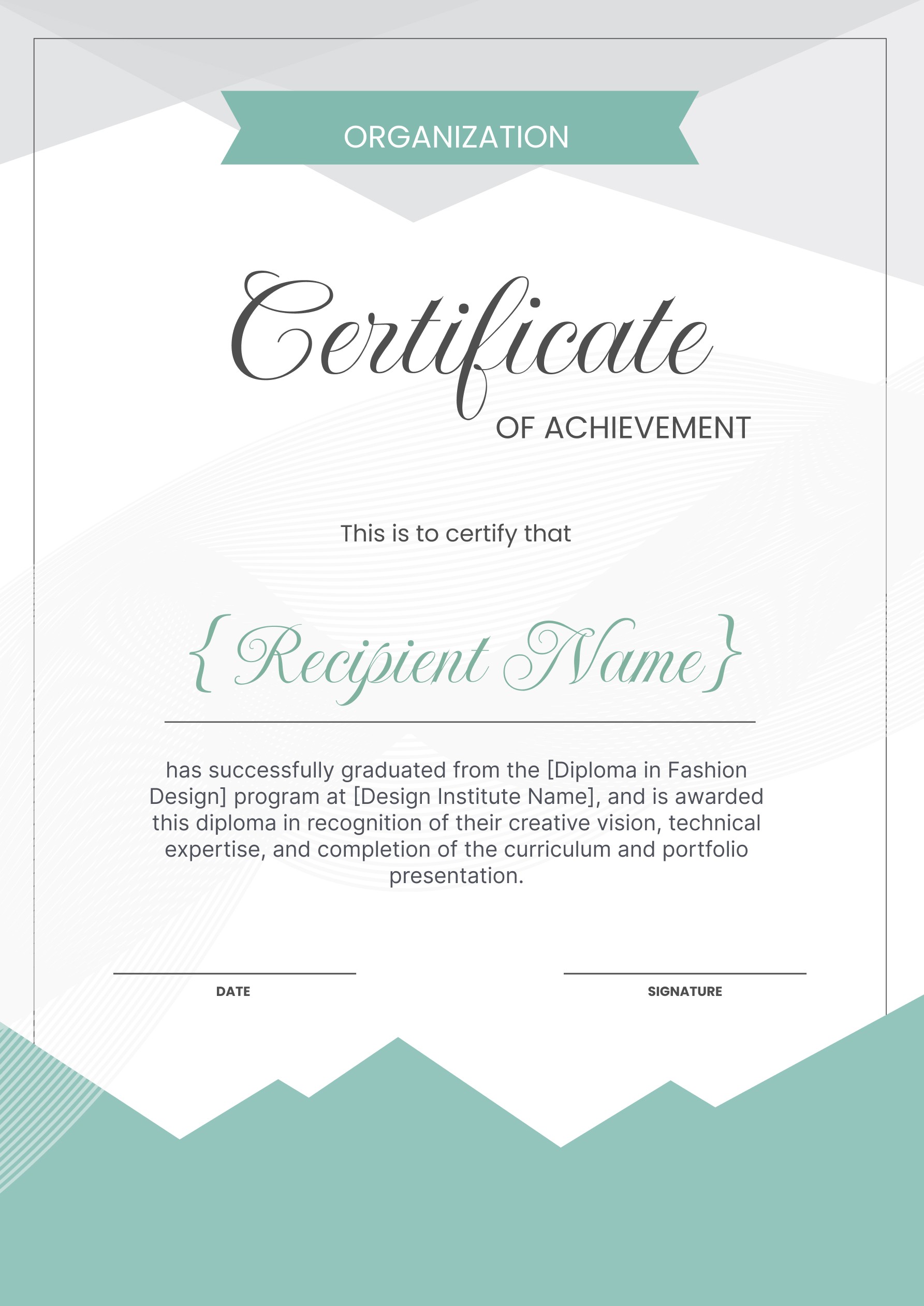 Wauld - Simple and modern certificate of Completion template