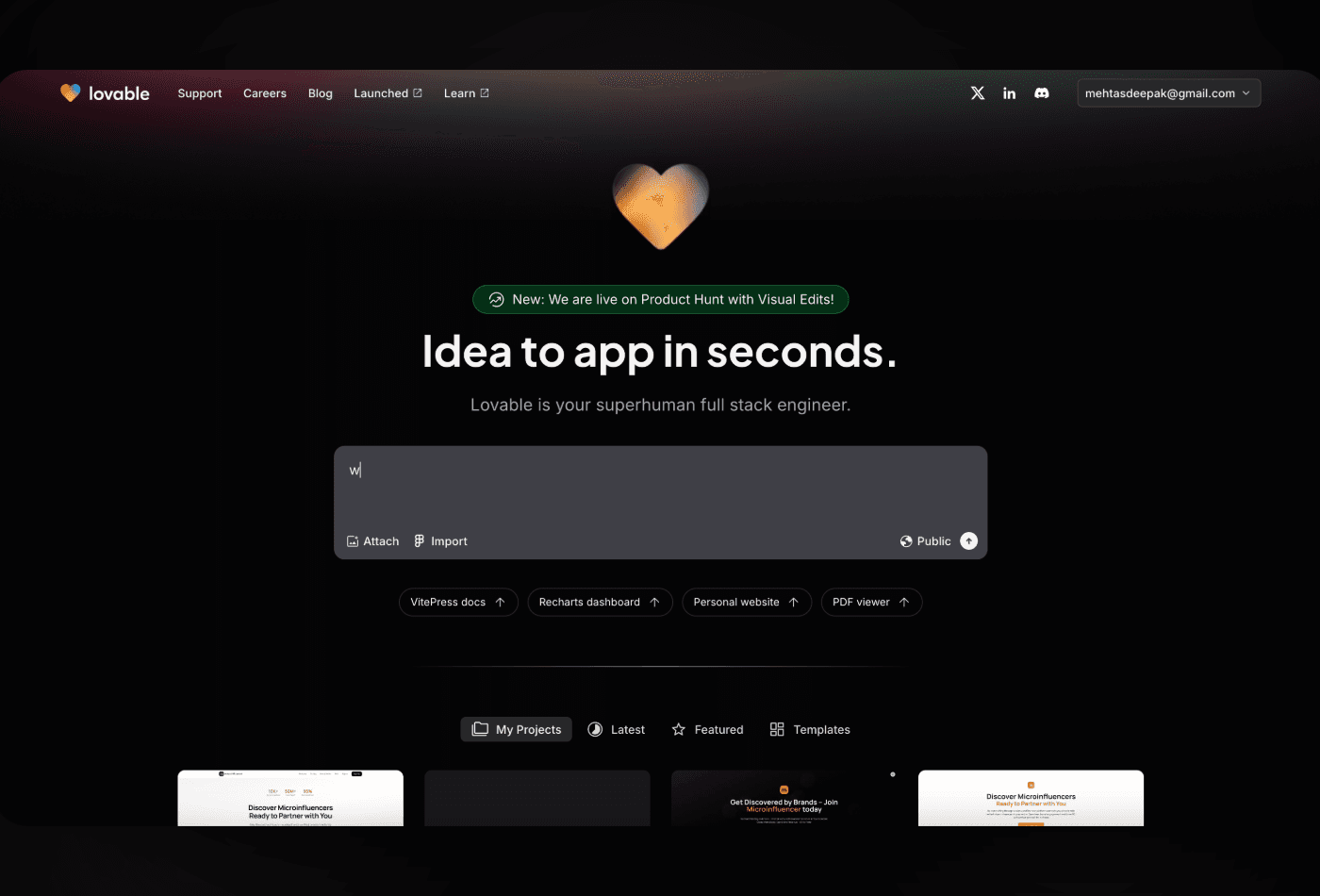 Lovable AI web app builder