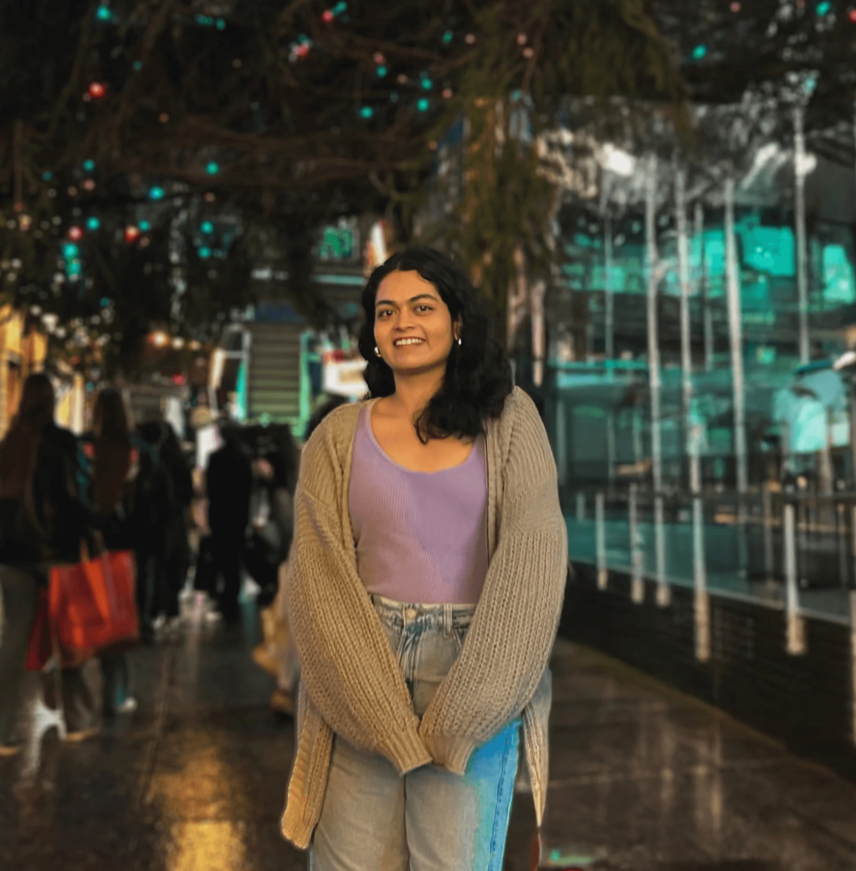 A young girl smiling