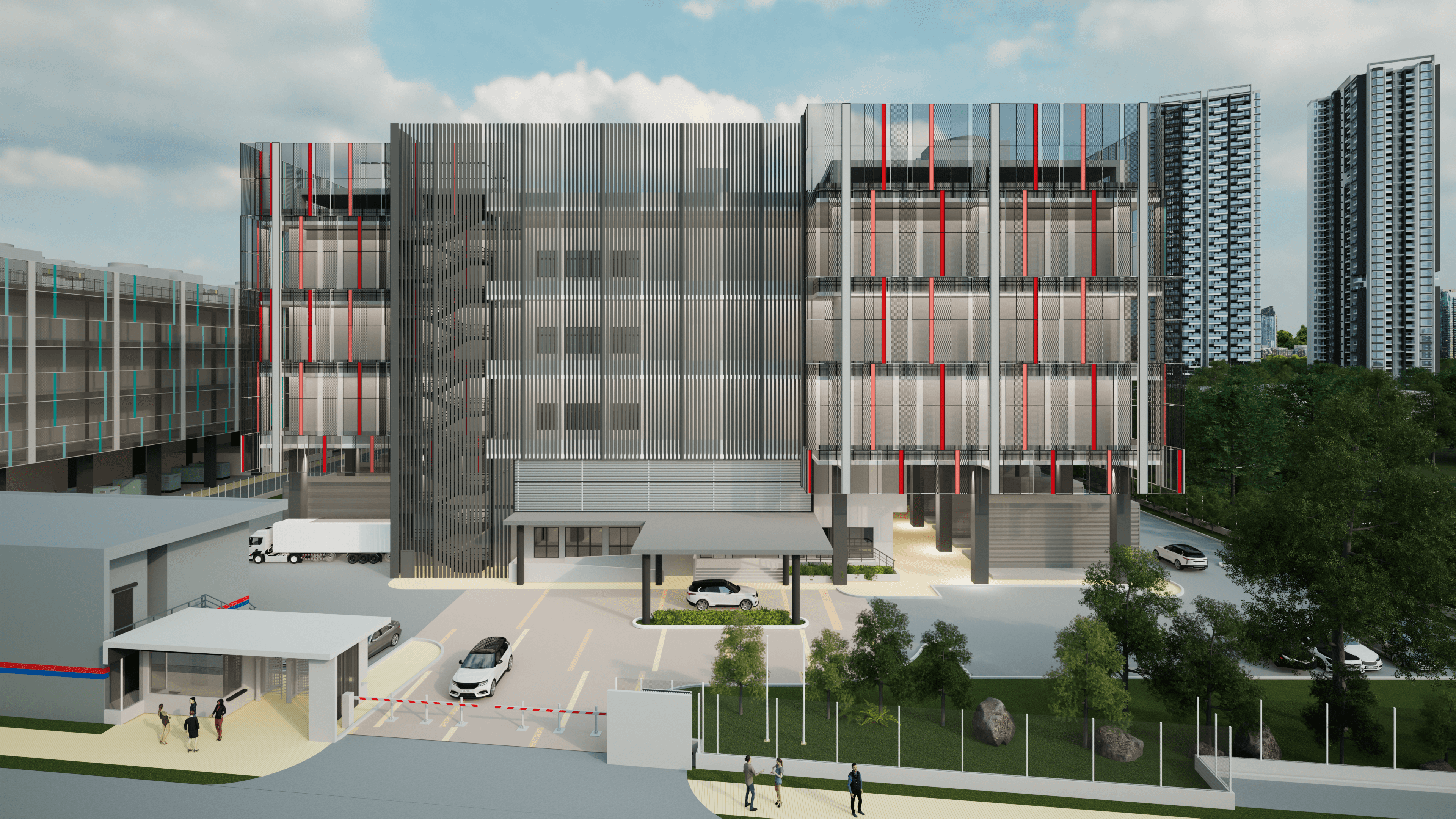 Exterior view of EX1 & EX2 Data Centre project by Asima Architects