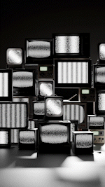 "Abstract visualization of overwhelming digital noise, unfocused content, and chaotic data. Represents the 'impasse' faced by US/EU B2B brands struggling with unclear messaging before a Narrative Architect's intervention."