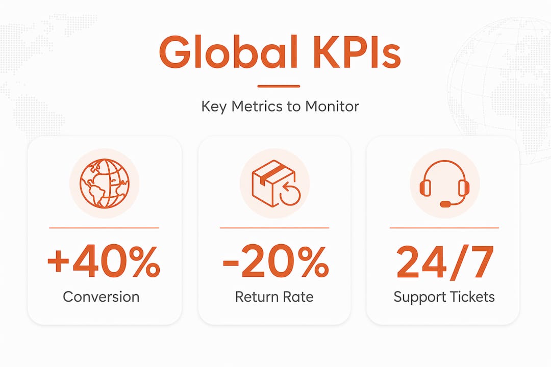 Infographic with global market KPIs for optimization