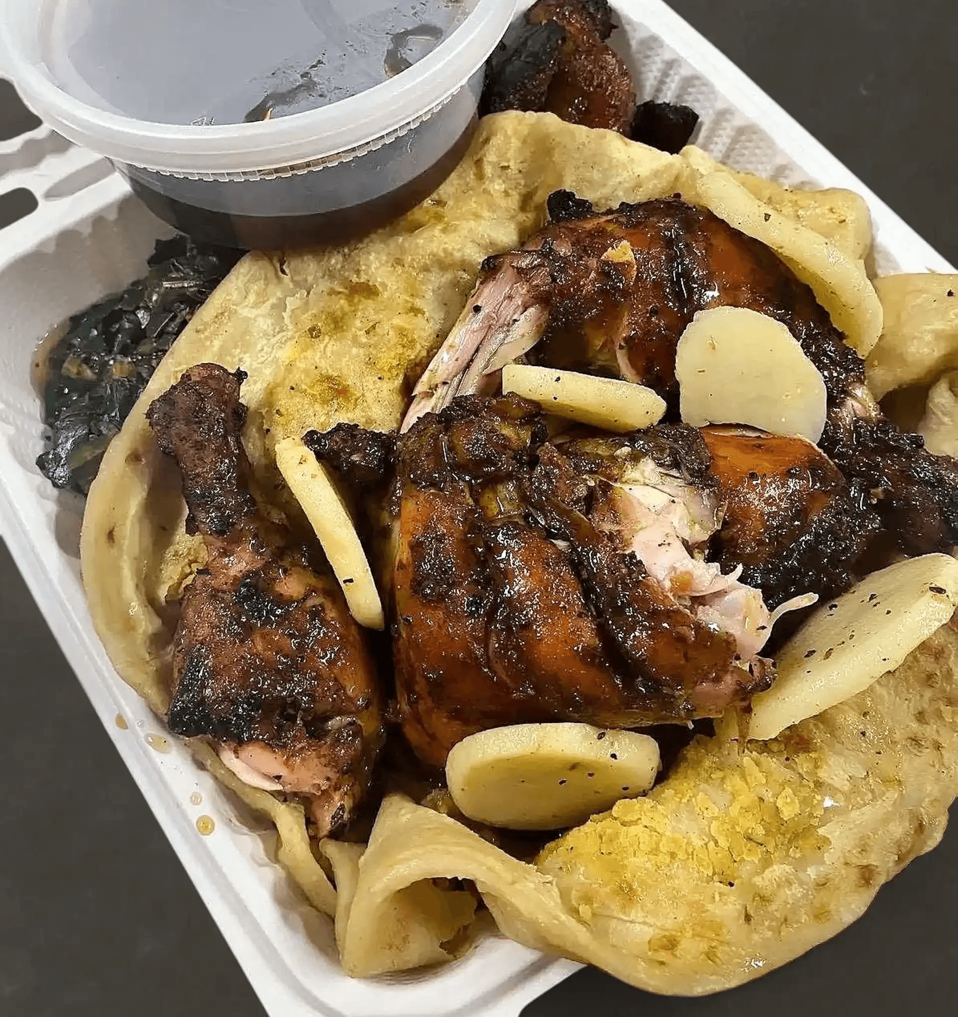 Guyanese Jerk chicken Roti