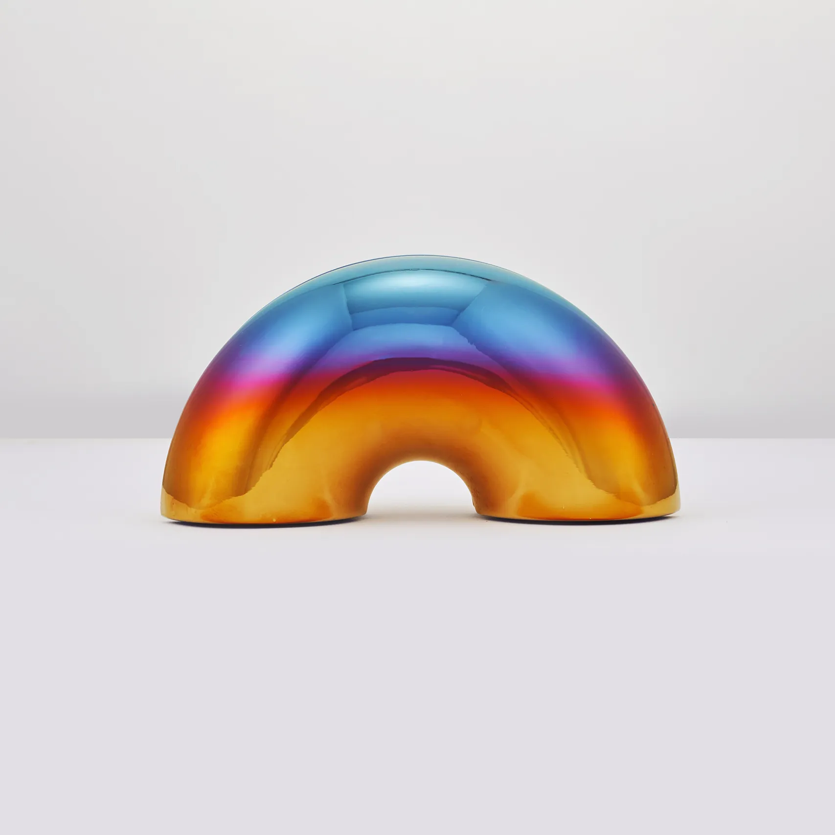 Iridescent Nosh Menorah form study shown from the opposite side