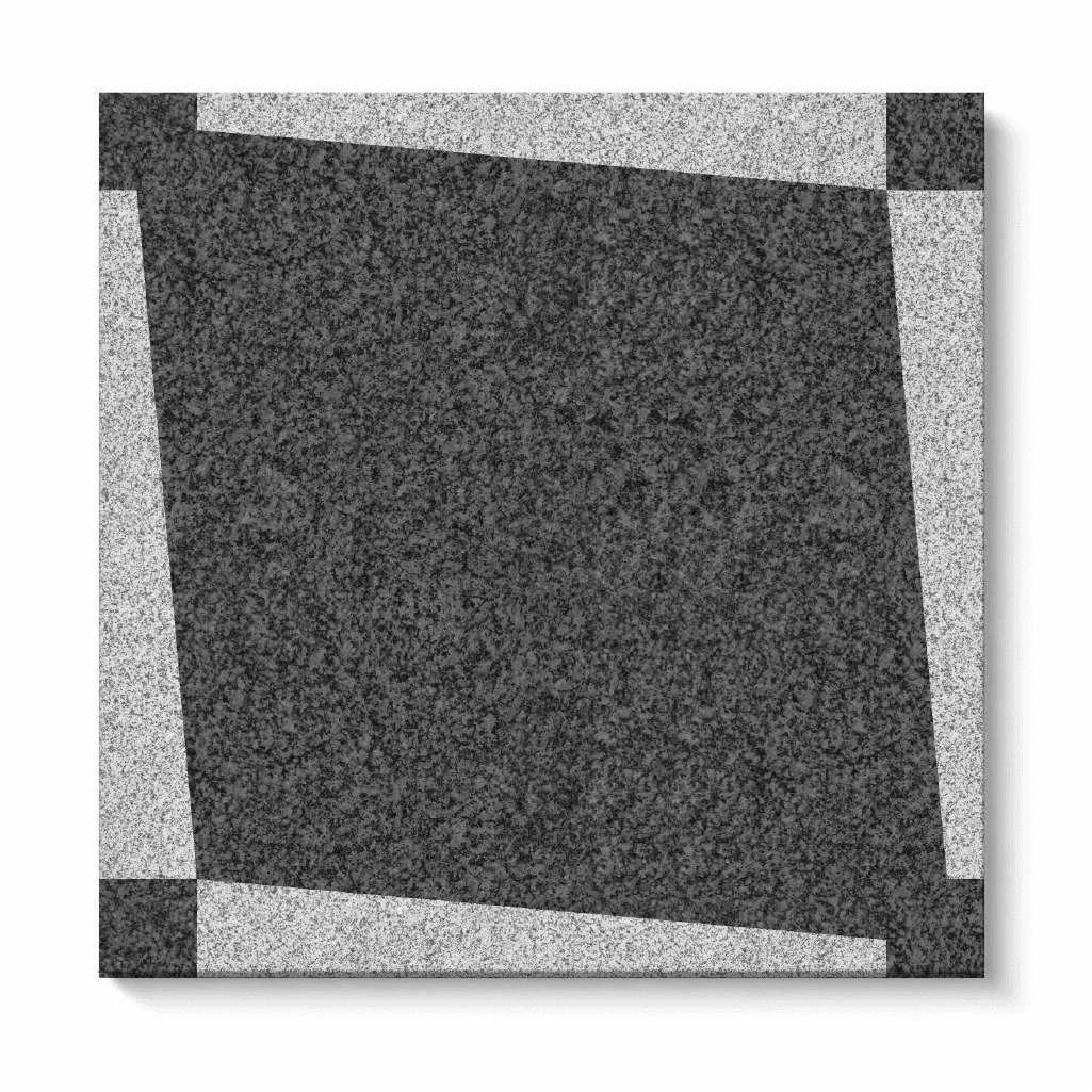 Apex stone with angular geometric pattern in textured grey surface