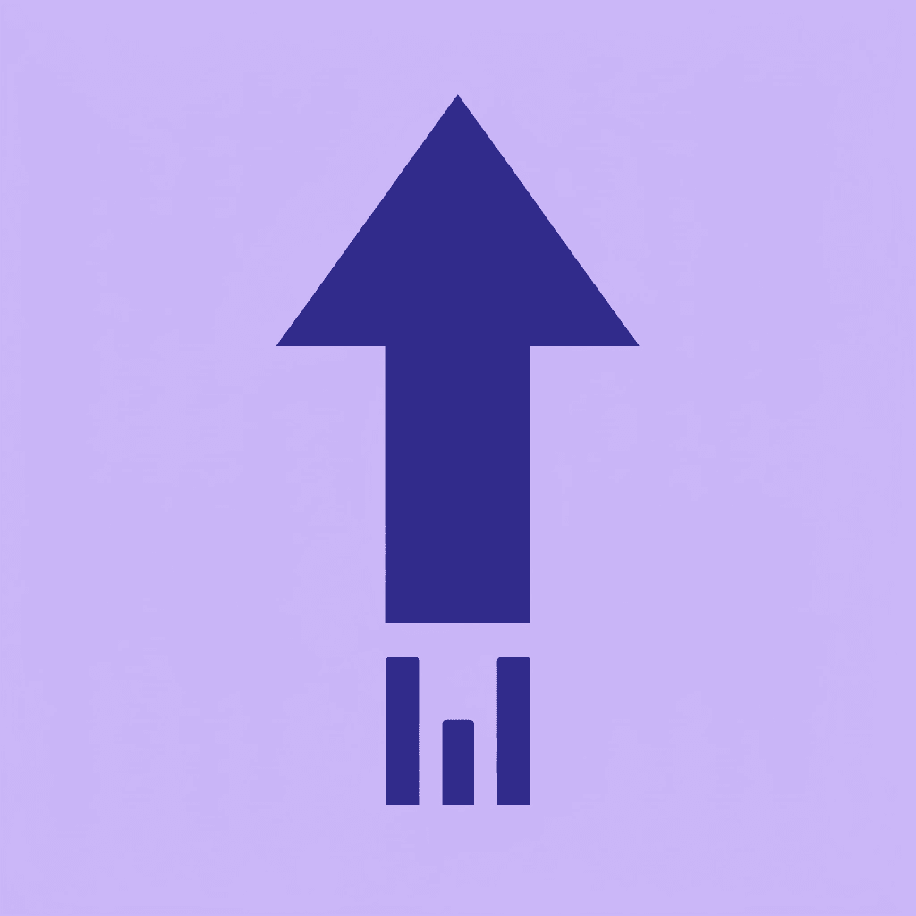 Upward arrow showing growth metric of 40% efficiency improvement in multi-agent systems