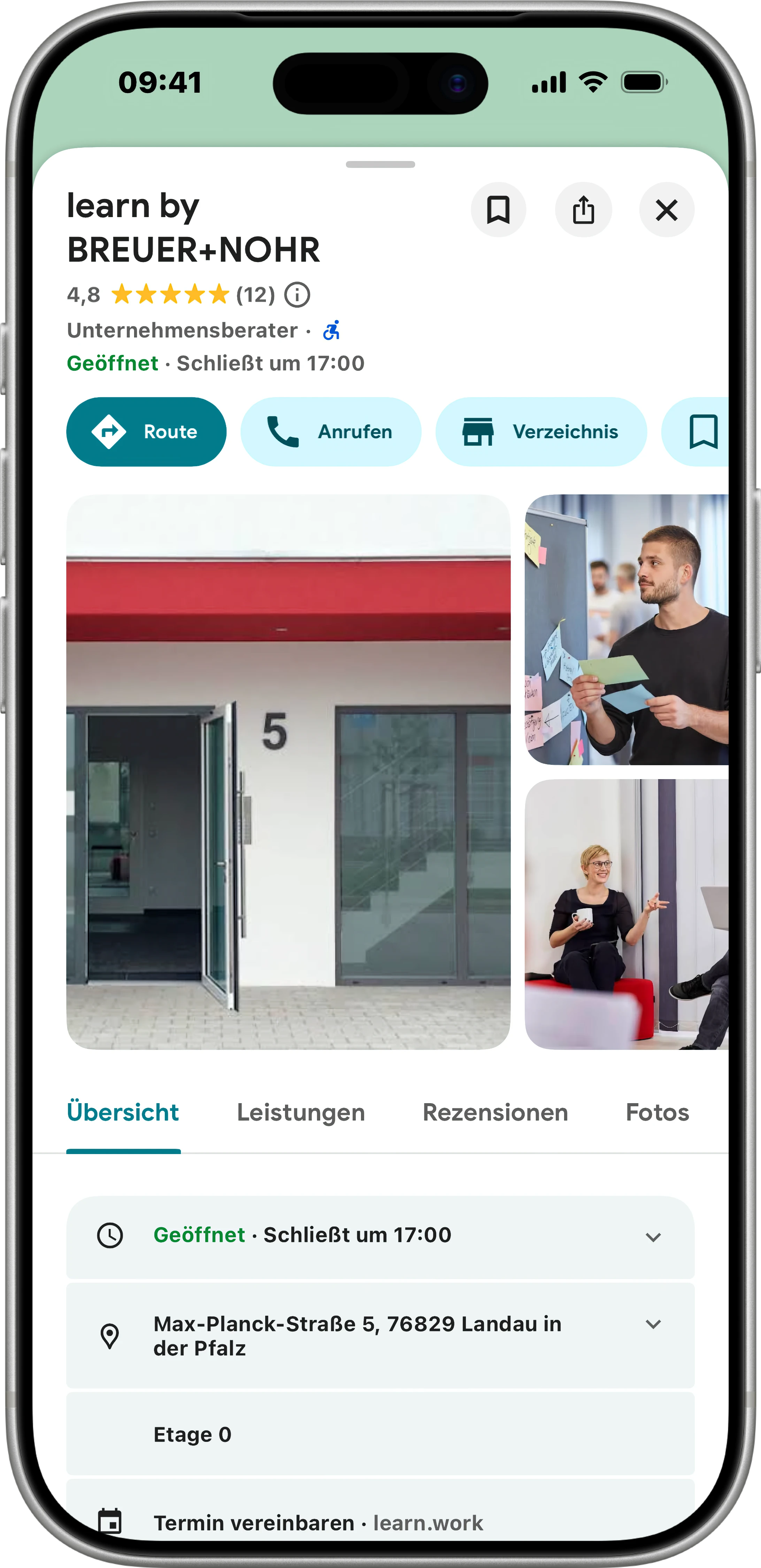 iPhone-Mockup Google Maps Nachher