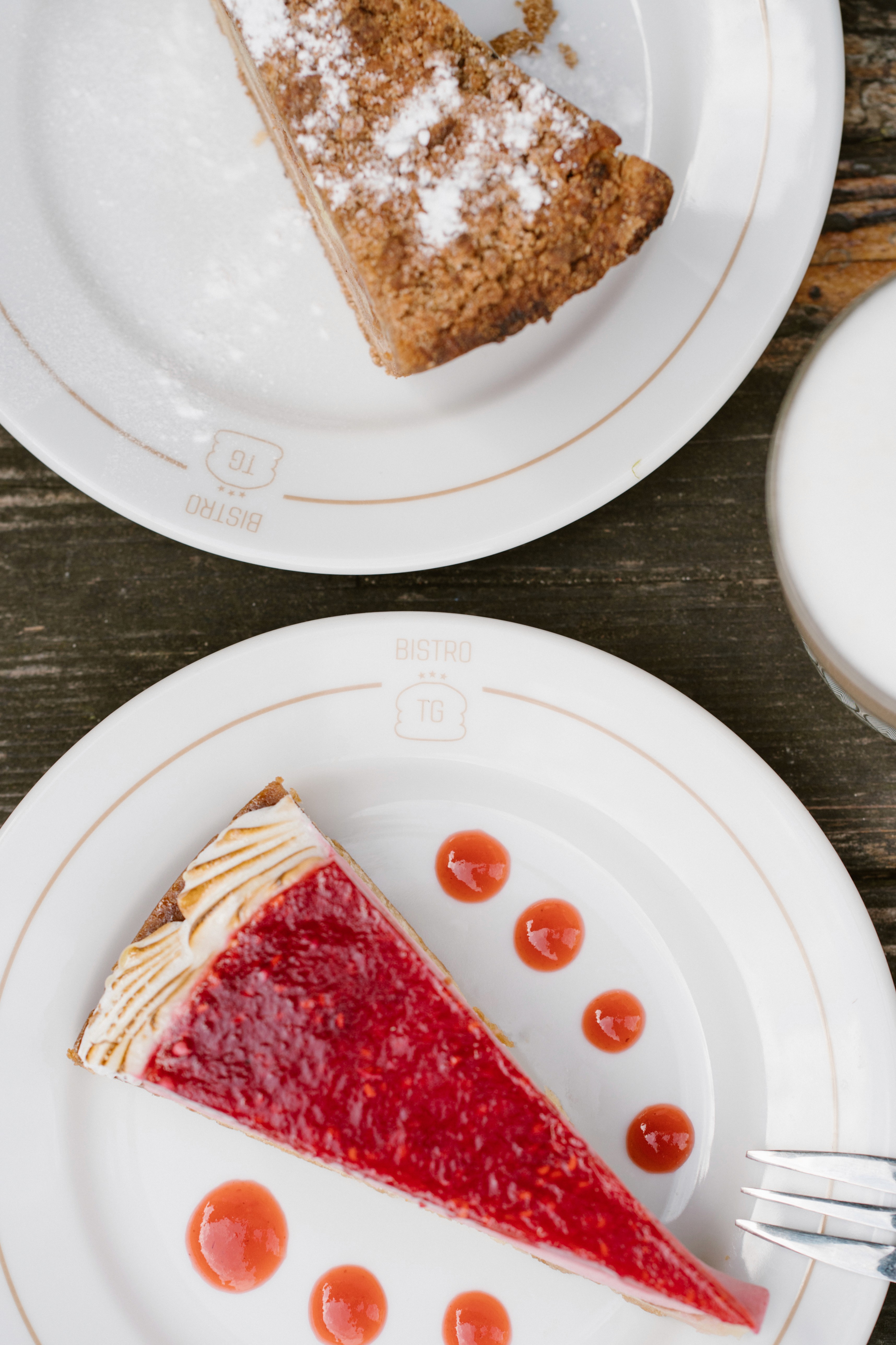 Top down shot of desserts