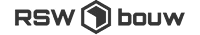 Logo van RSW bouw, met de tekst "RSW bouw" en een zeshoekige vorm in het midden.