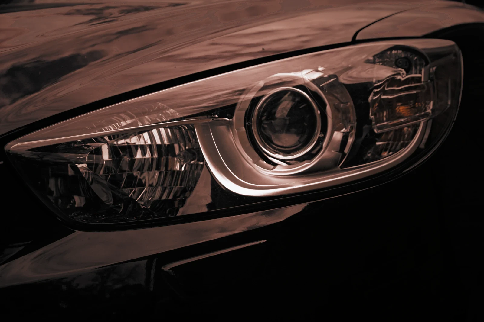 Close-up of a car headlight