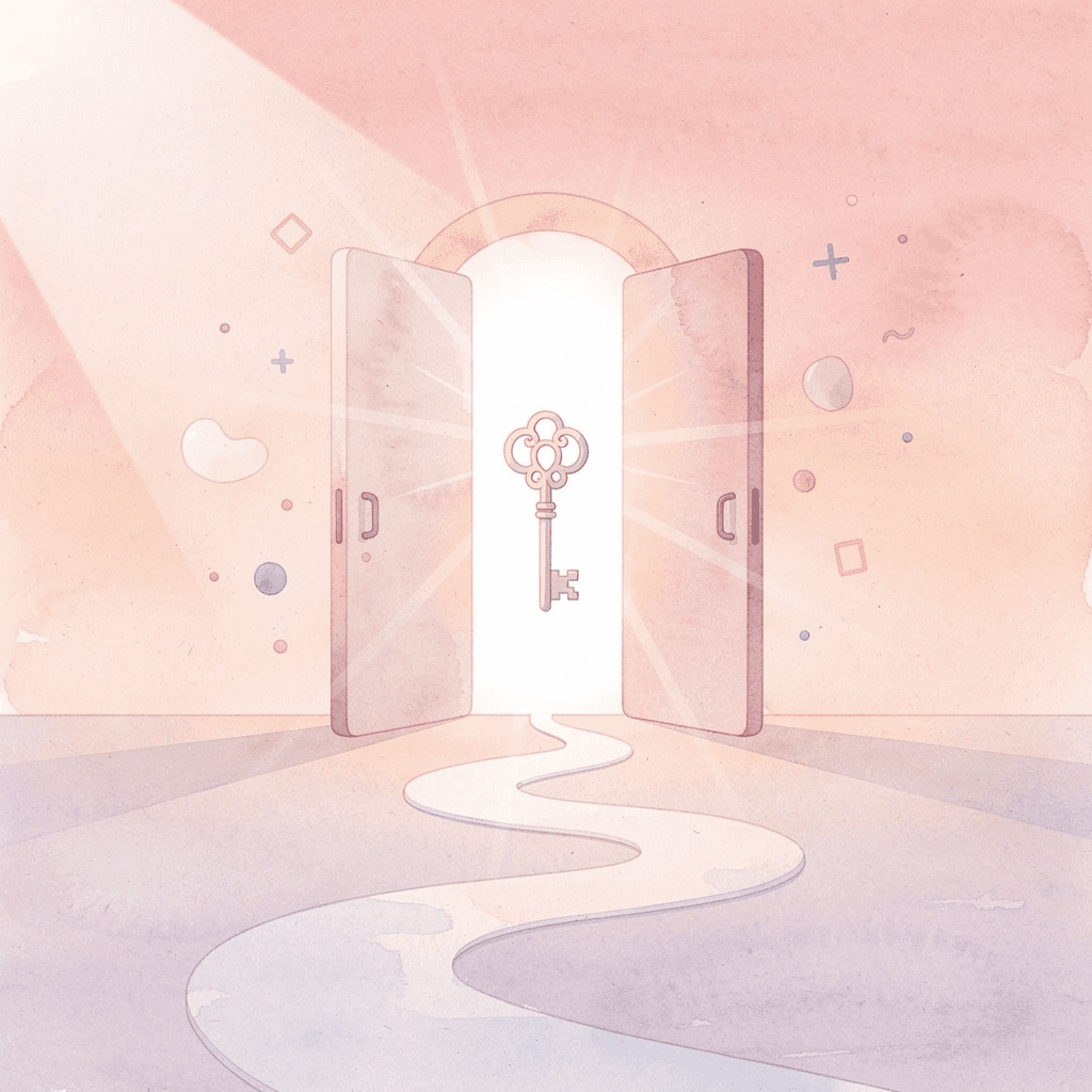Gateway scene illustrating the idea of a door opening to opportunity