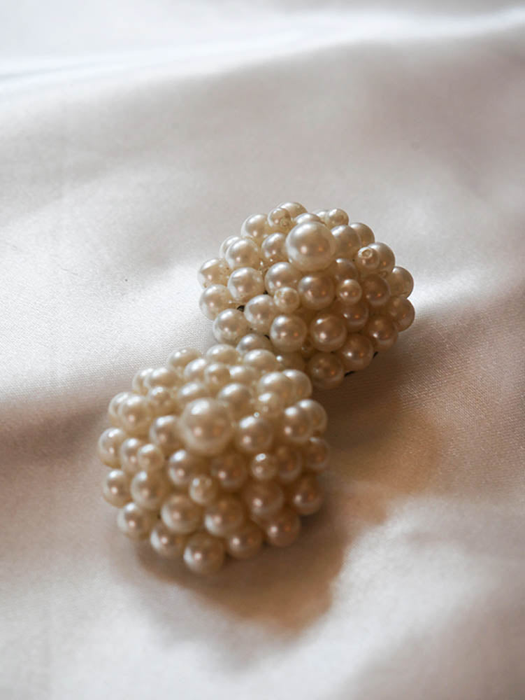 Vintage ivory clip on earrings