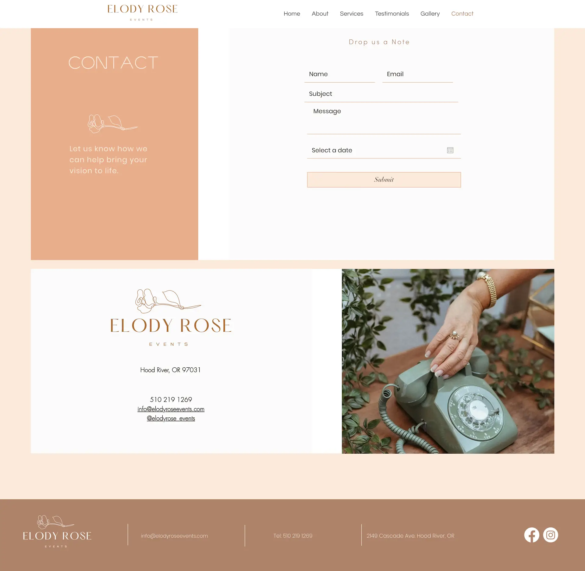 Event Planner Squarespace Design