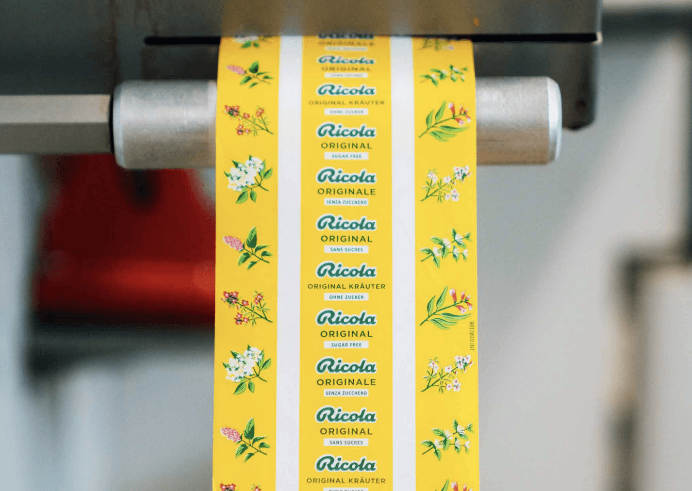 Ricola wrappers in production
