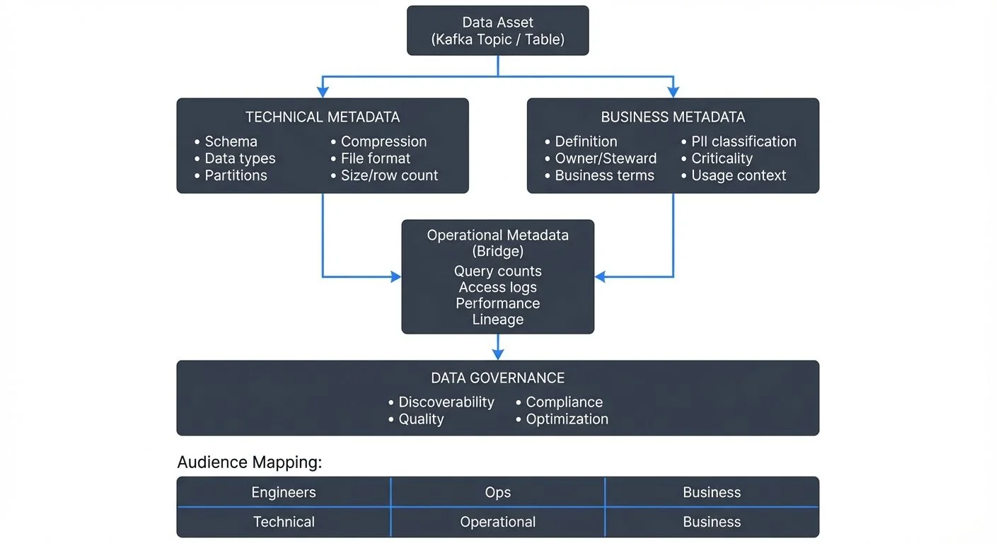 Technical vs business metadata layers