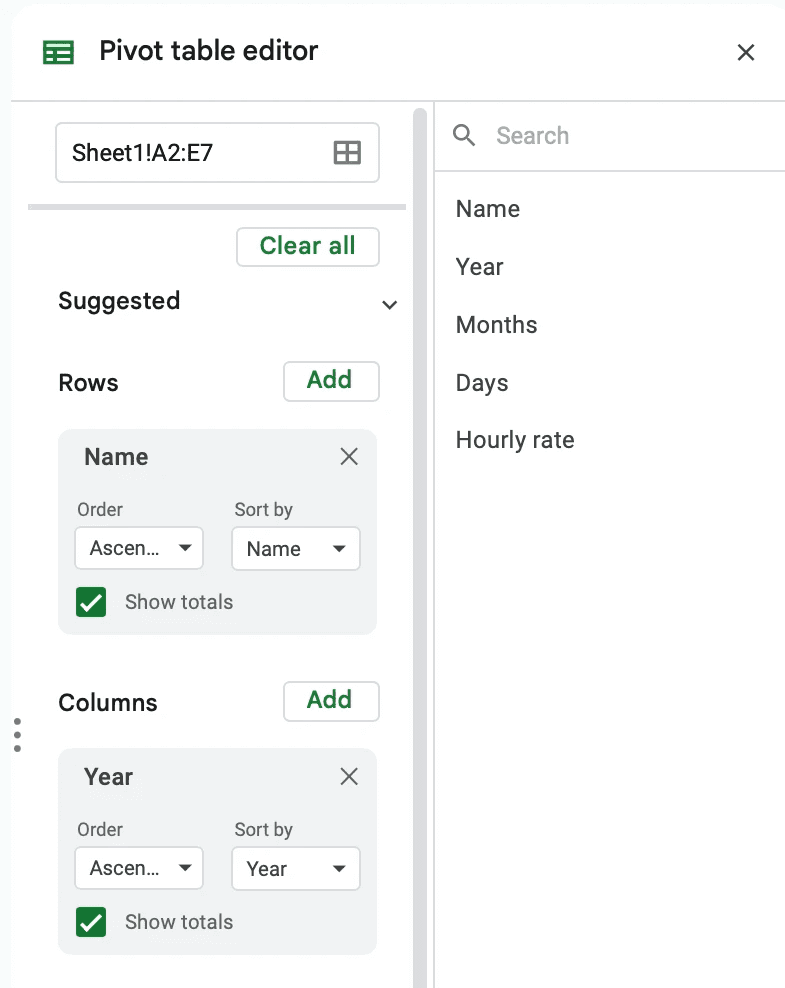 On the Pivot table, right-click to open the context menu