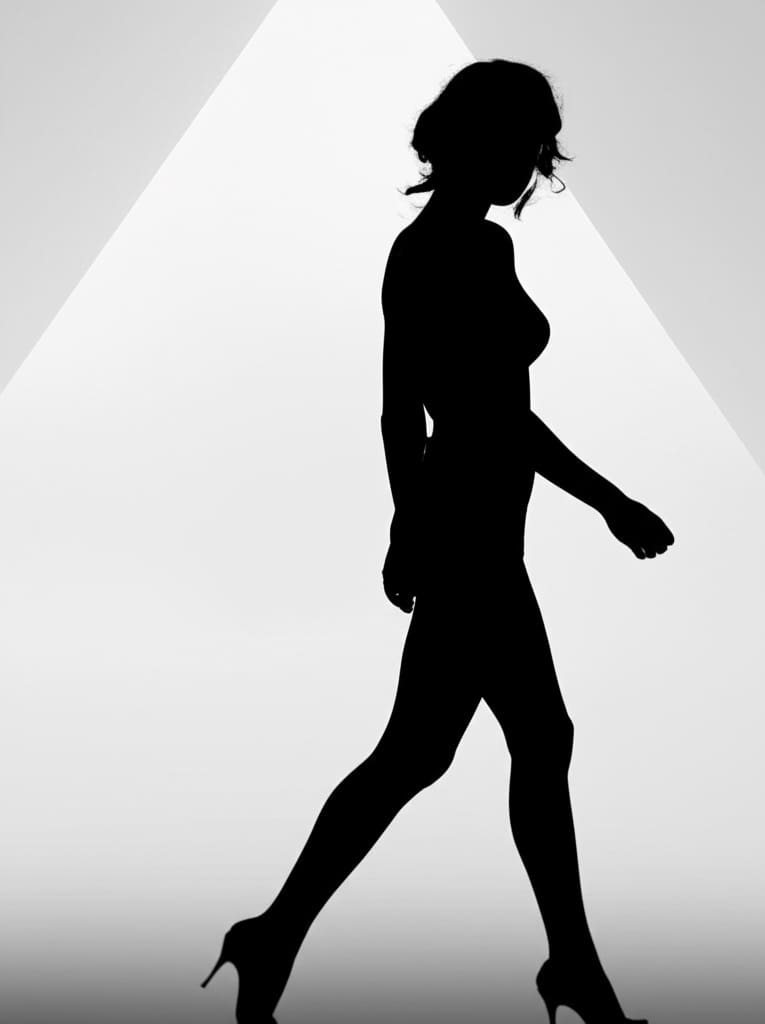 silhouette of woman wearing high heels