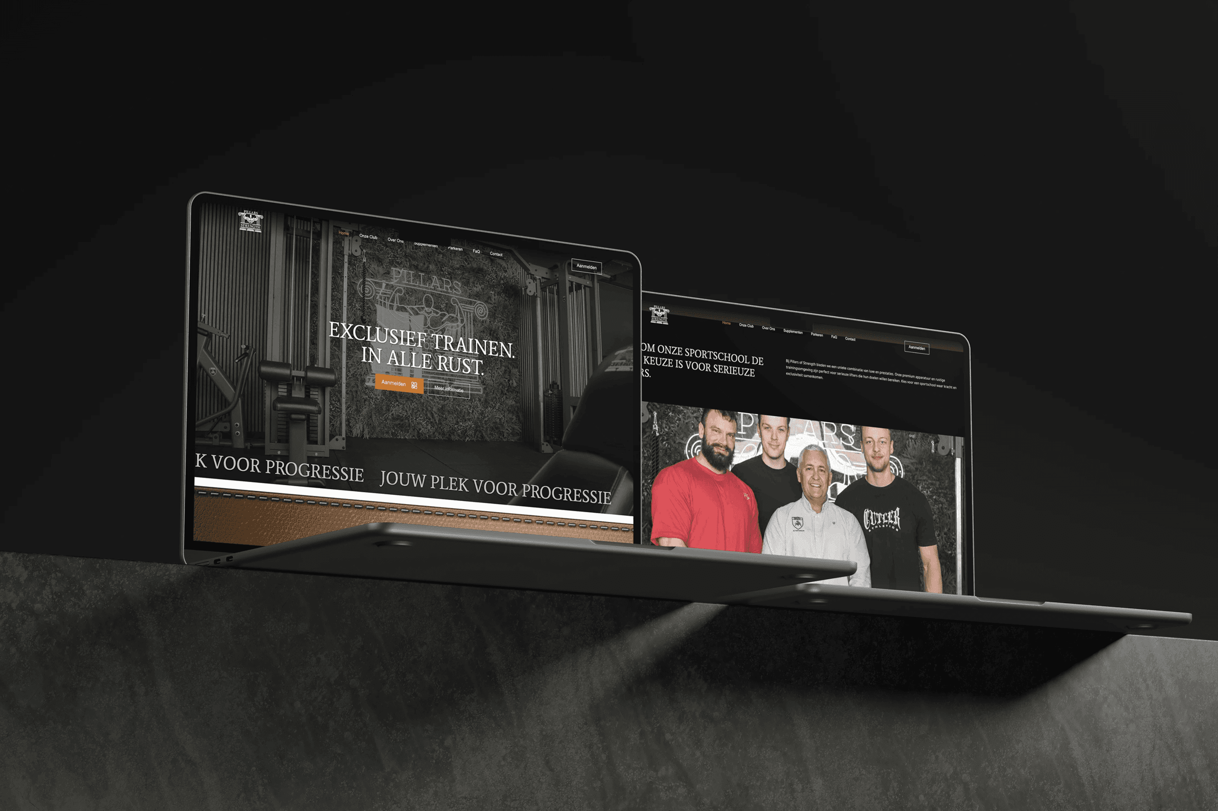 Modern bedroom with a unique brown bed and chair.