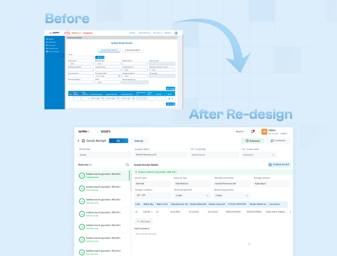 Pharma Warehouse Operations Before After Screen Design