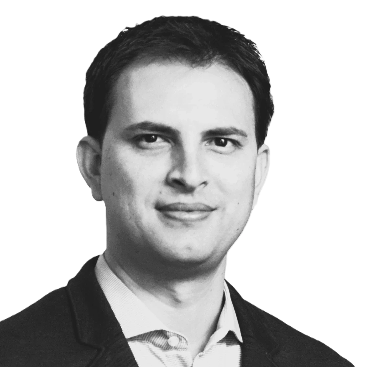 Black and white profile picture of Eduardo Alfonso who is a Partner at KanataQ